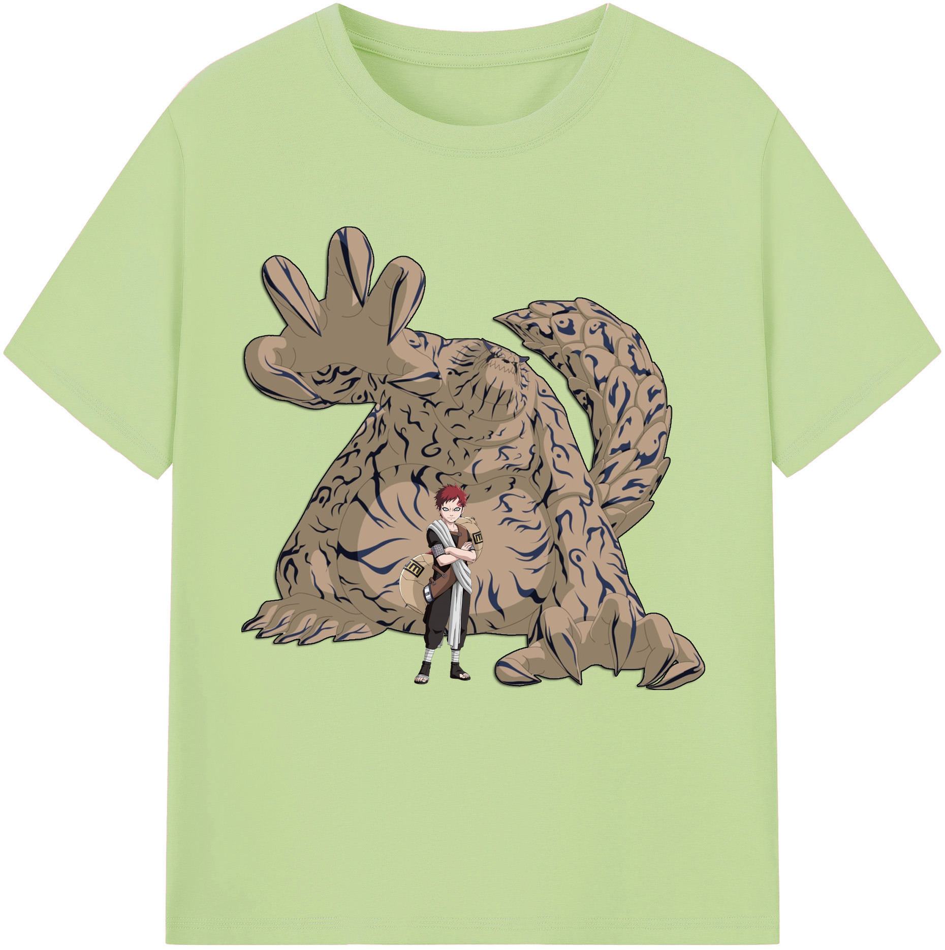 （画像用） NARUTO -ナルト- ガアラ Gaara 綿100％半袖Tシャツ（フロントプリント）